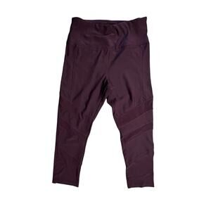 Cali‎ Active Athletic Sport Yoga Pilates Side Pocket Netted Leg Leggings MEDIUM